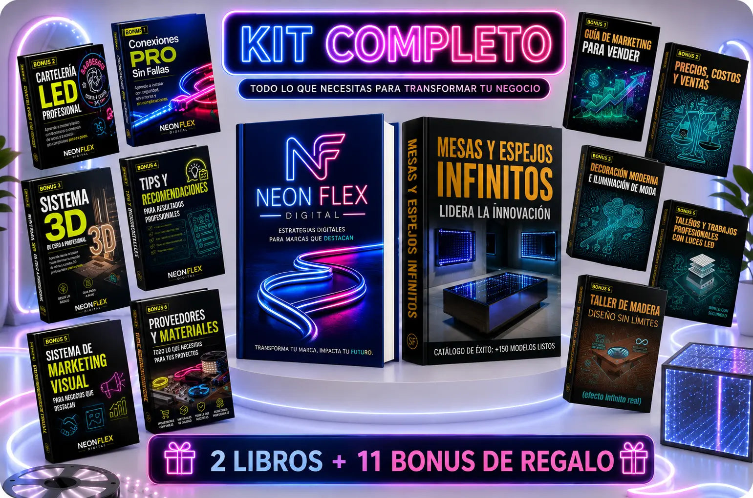 Infinity Tables and Mirrors + Neon Flex